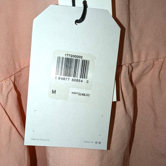 NWT Levi’s | Lyocell Flax Open Back Peasant Blouse Top in Orange Sorbet | Medium - Picture 6 of 11